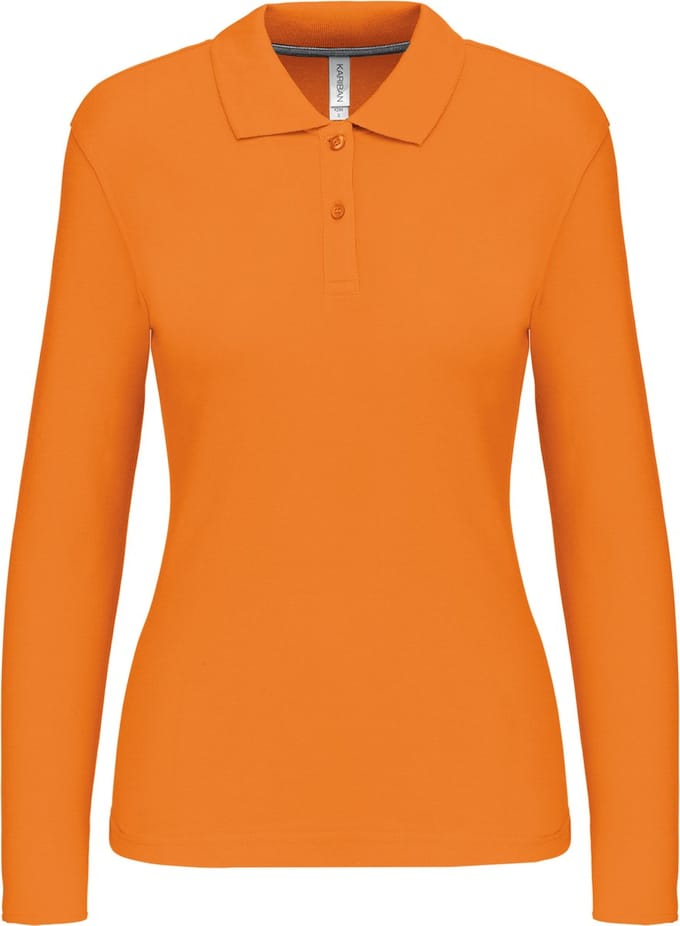 Kariban Damespolo lange mouwen K244 - orange - XXL