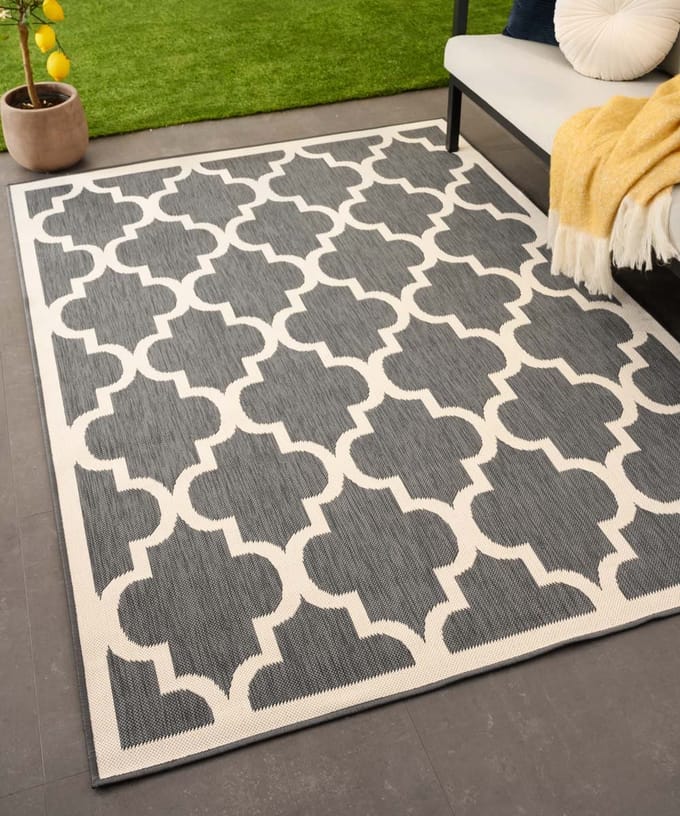Retro buitenkleed - Flip Lucky grijs 200x280
