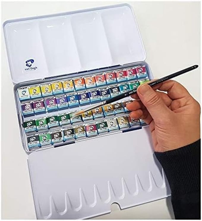Luxe 48-Delige Aquarelverf Set voor Kunstenaars