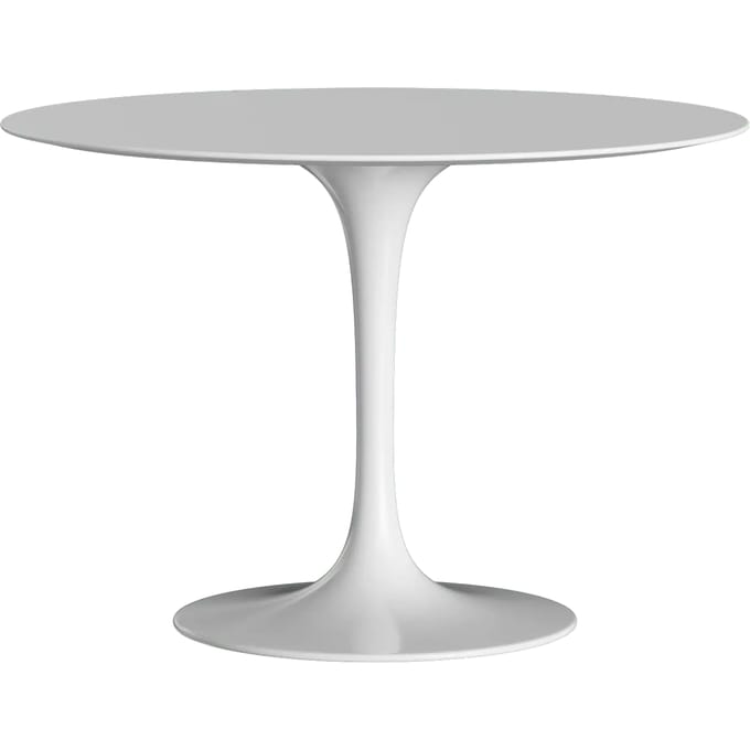 Knoll International - Saarinen Eettafel - rond - Ø 107 cm - Laminaat wit - wit