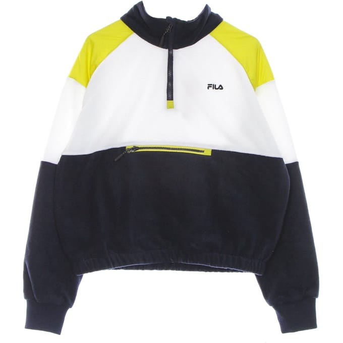 Yvonne Damessweatshirt met hoge hals en fleece met halve rits