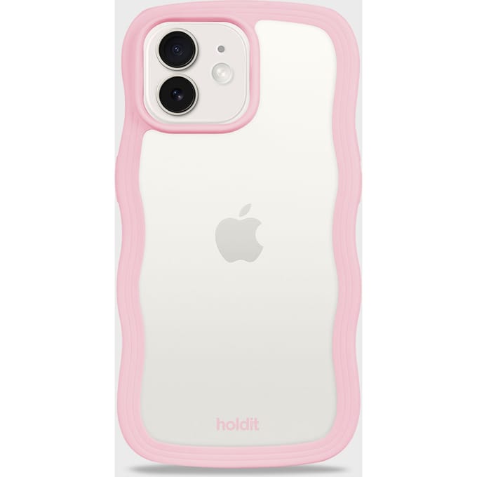 Phone Case Wavy Pink/Transparent iPhone 12