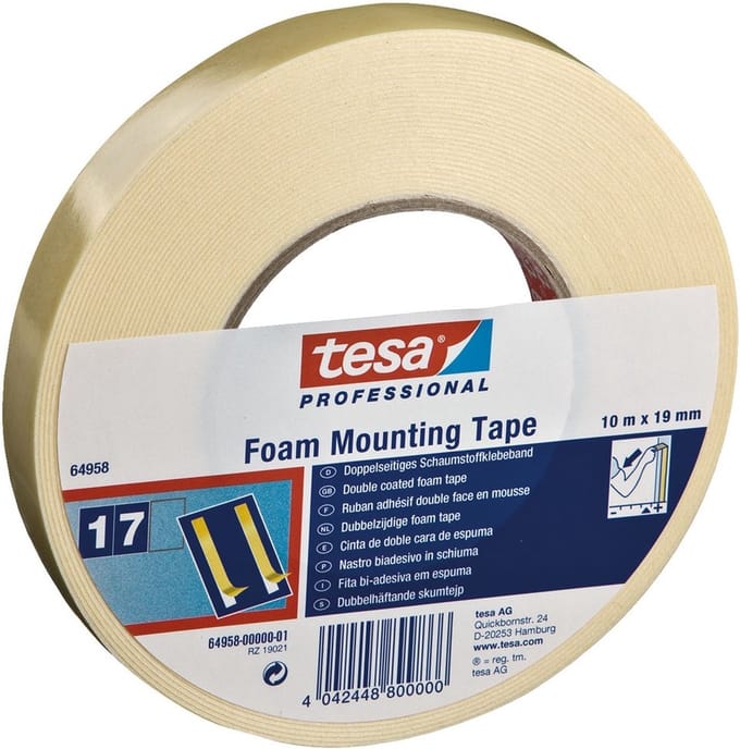 Tesa Dubbelz Foamtape 64958 19mm 25M Wit