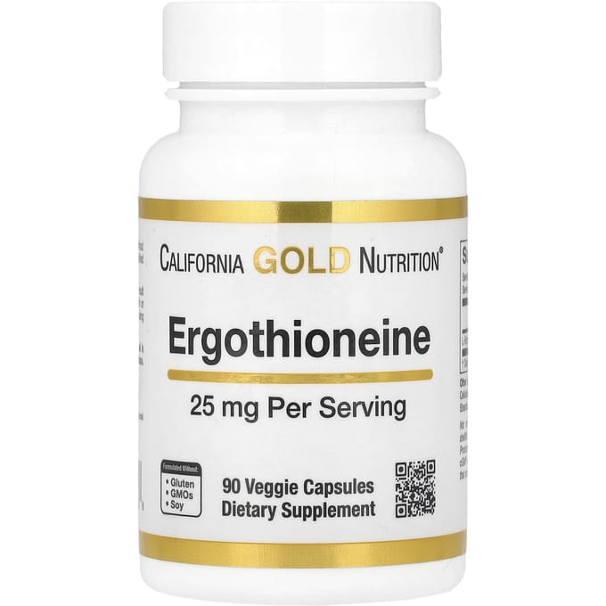 California Gold Nutrition, Ergothionéine, 25 mg, 90 gélules végétales