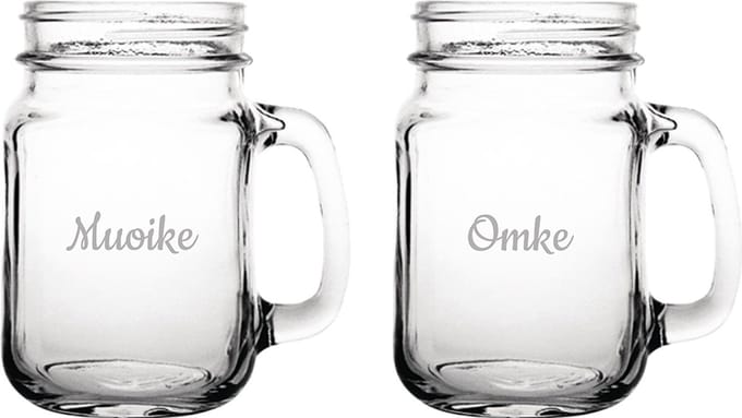 Gegraveerde Drinkglas 45cl Muoike & Omke