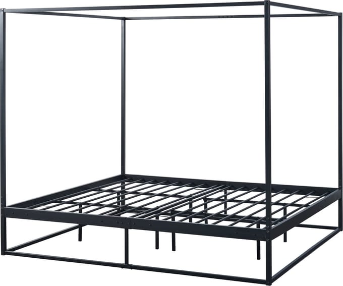 Hemelbed Kristianstad met bedbodem 180x200 cm zwart