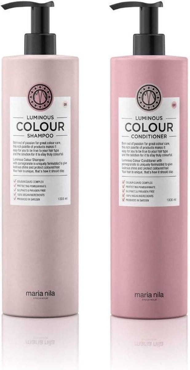 Maria Nila Luminous Colour XL Care Set (Shampoo 1000ml + Conditioner 1000ml)