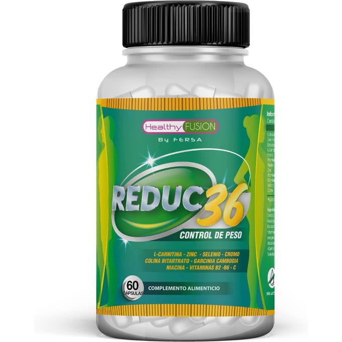 Fusion saine - Reduc36 | Pilules de perte de poids rapide | Puissant brûleur de graisse, thermogénique et coupe-faim | 60 capsules