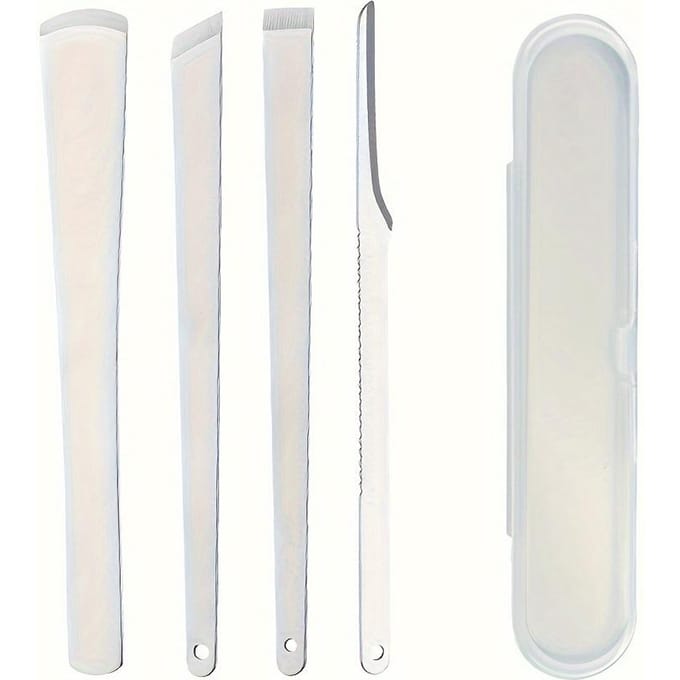 Professionele Pedicure Mes Set Professionele Voet Eelt Verwijderaar RVS Nagel Exfoliërende Set white