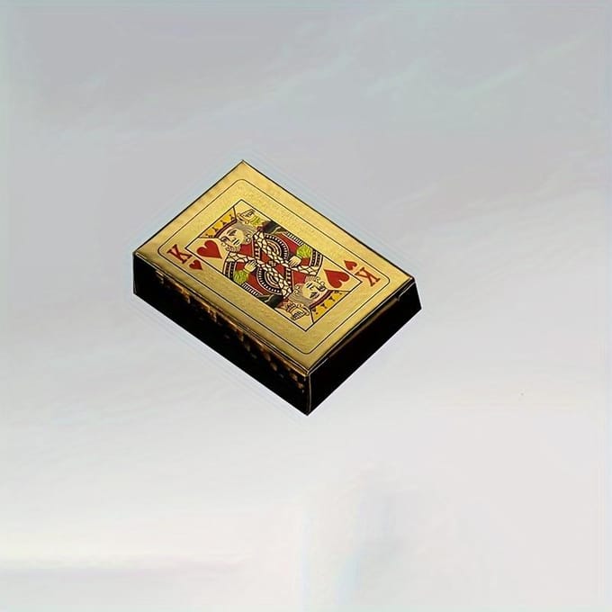 1 set speelkaarten, mini gouden speelkaarten, wasbare pvc-poker, partytafelspellenset 2pcs beige