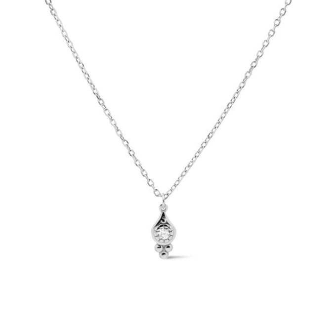 Karma Collier Steen In Sierlijke Setting Crystal Zilver