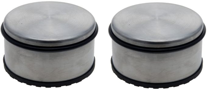 Excellent Houseware Deurstopper - Set van 2x stuks - aluminium - met rubber - 11 cm - deurstop