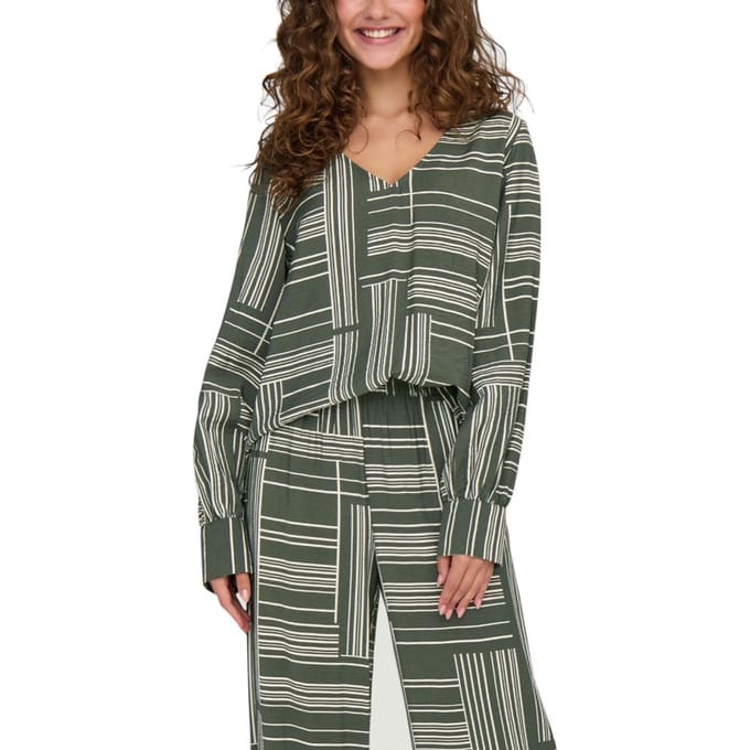 Jacqueline De Yong Groene Viscose Bloes