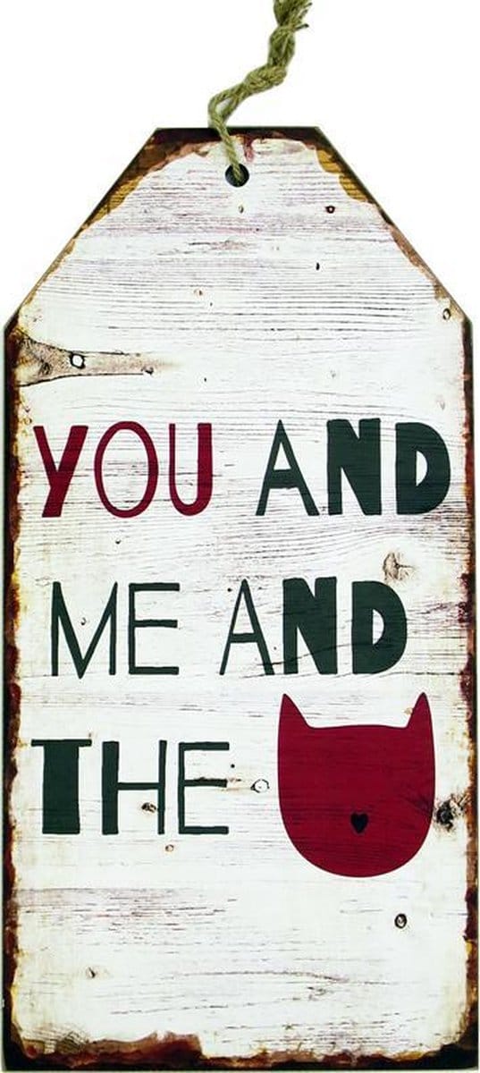 Lavandoux - Houten Tekstbord - 30x60 cm - Katten Wandbord