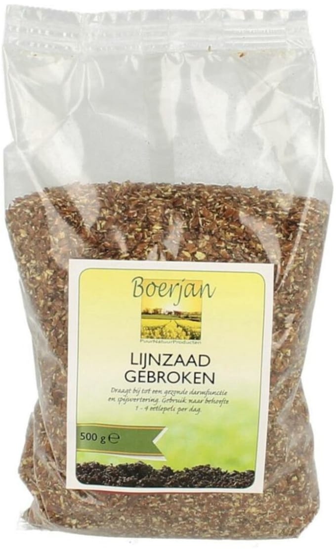 Boerjan - Lijnzaad Gebroken - 3 x 500 gr - Voordeelverpakking