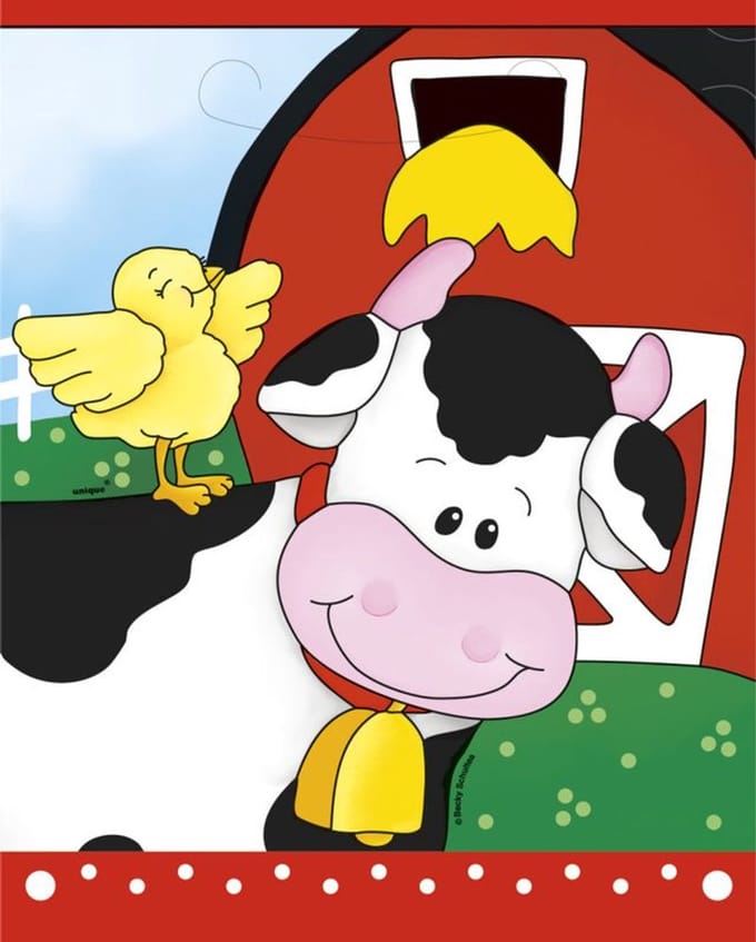 8 Feesttassen Boerderijvriendjes