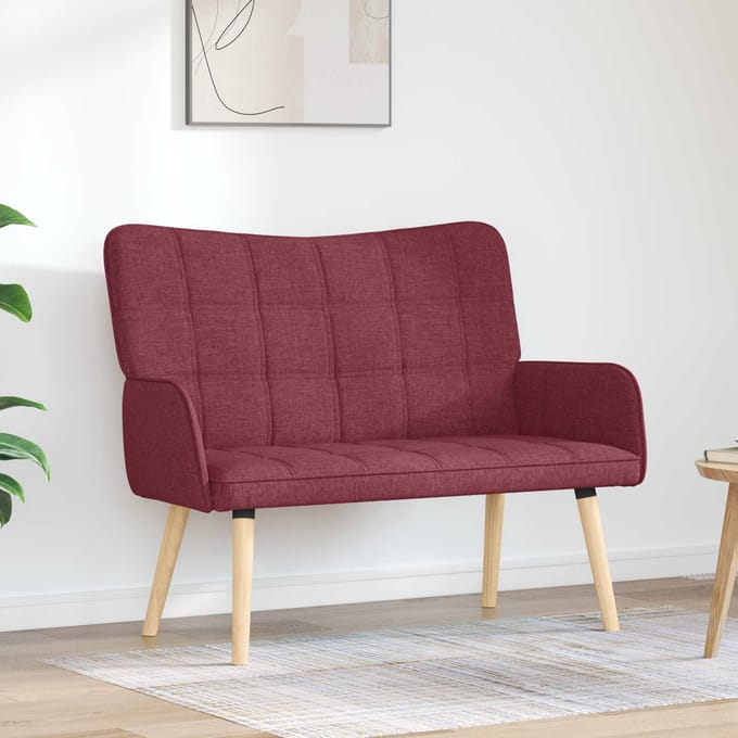 vidaXL - 2-Zits - Sofa - Wijnrood - 115 - x - 61 - x - 87 - cm - Stof