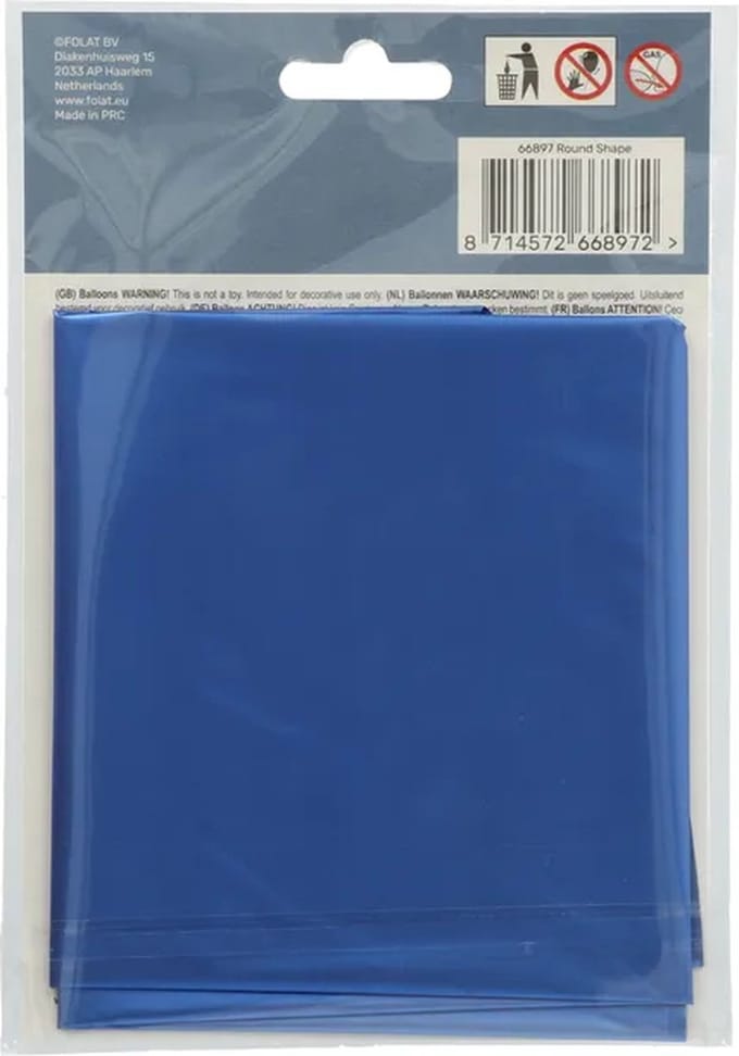 Folat - Folieballon Rond Mat Blauw - 45 cm