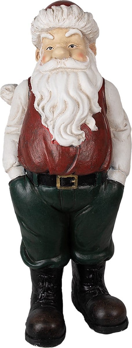 Clayre & Eef Beeld Kerstman 26x25x51 cm Rood Magnesium (MGO)