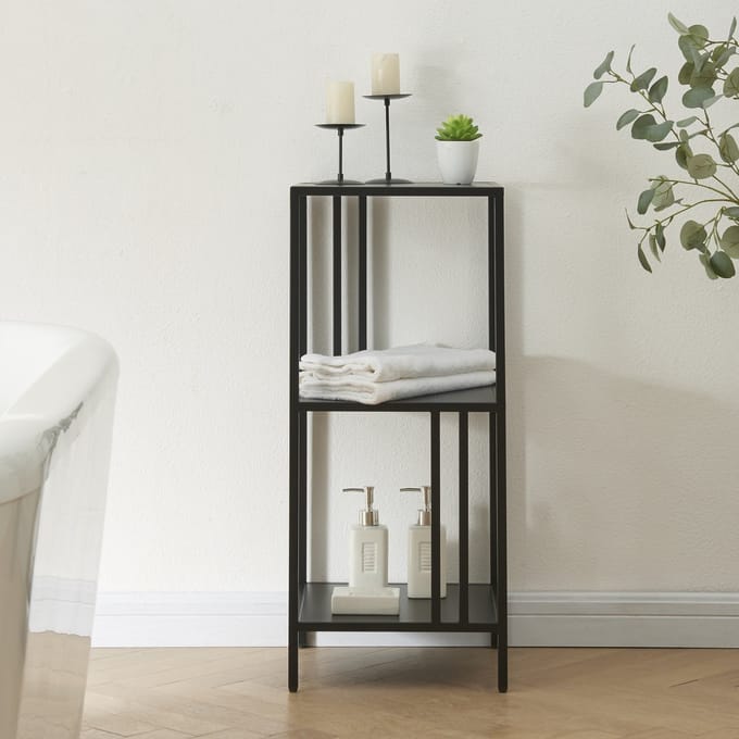 Open kast Kumlinge met planken staal 80x35x35 cm zwart