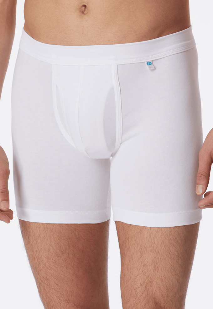 SCHIESSER Long Life Cotton shorts (1-pack) - lang met gulp - wit