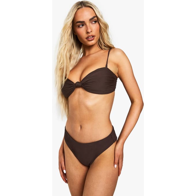 boohoo Dames Swimwear Essentials High Waist Brief | Chocoladebruin | Maat: 34