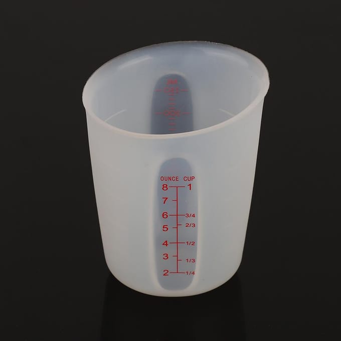 Transparante zachte siliconen maatbeker Visueel semi-permeabele melkbeker (250ml) white