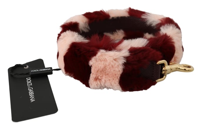 Dolce & Gabbana Pink Red Red Lapin Fur Accessoire schouder damesriem