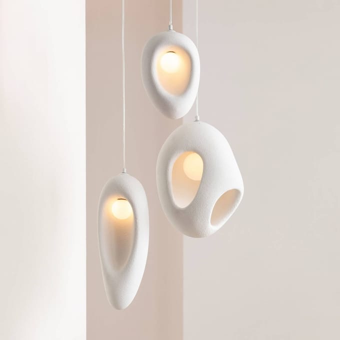KARE hanglamp Soul Dining, wit, gips, 53 cm, G9