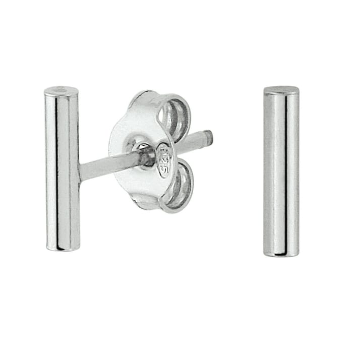 TFT Oorknoppen Balkje Zilver Gerhodineerd Glanzend 8 mm x 1.7 mm