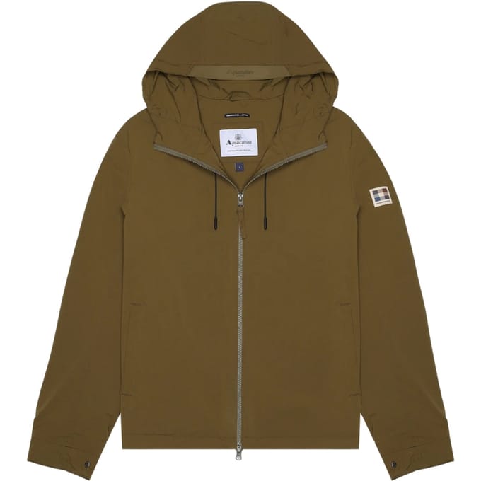 Aquascutum Active Hooded Stretch Windbreaker Army Green Jacket