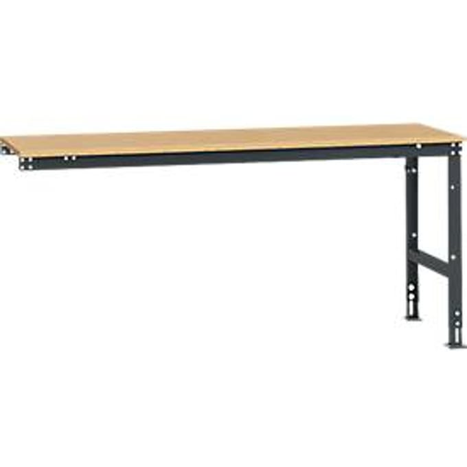 Manuflex aanbouwtafel UNIVERSAL Standaard, 2000 x 800 mm, multiplex natuur, antraciet