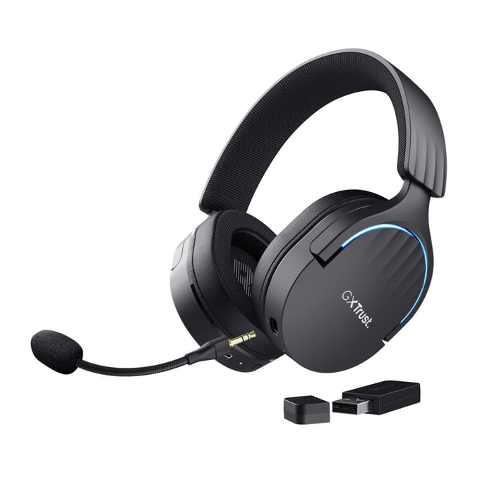 Trust GXT491 FAYZO Over Ear headset Bluetooth Virtual Surround Zwart Surround sound, Microfoon uitschakelbaar (mute), Volumeregeling Gamen