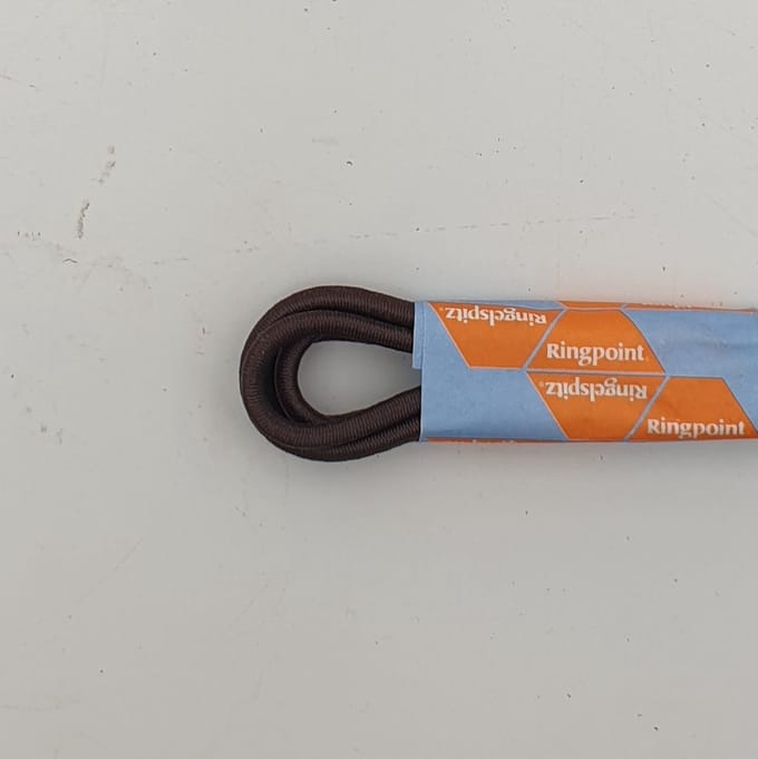 1 Paar dunne elastische  schoenveters - 2.5 mm diameter - 60 cm - donkerbruin