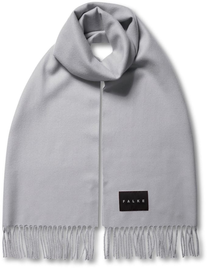 FALKE Basic Stola With Fringes sneldrogend warm wol wintersjaal unisex grijs - maat ONESIZE