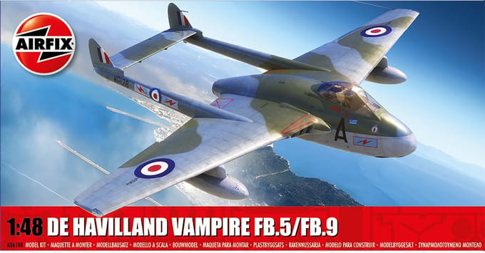 Airfix Modelbouwpakket Militaire voertuigen - 06108 De Havilland Vampire FB.5 FB.9 Plastic - 1:48 - Modelbouw