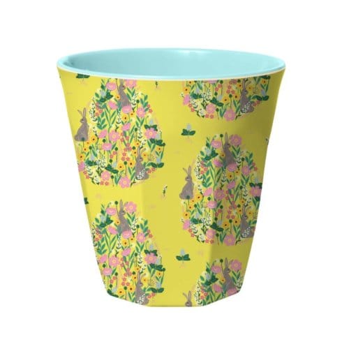 Rice pasen melamine beker bunny print geel