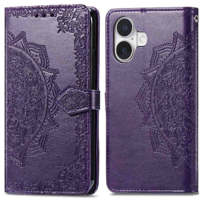 imoshion Hoesje - Geschikt voor Apple iPhone 17 - Mandala Bookcase - Paars