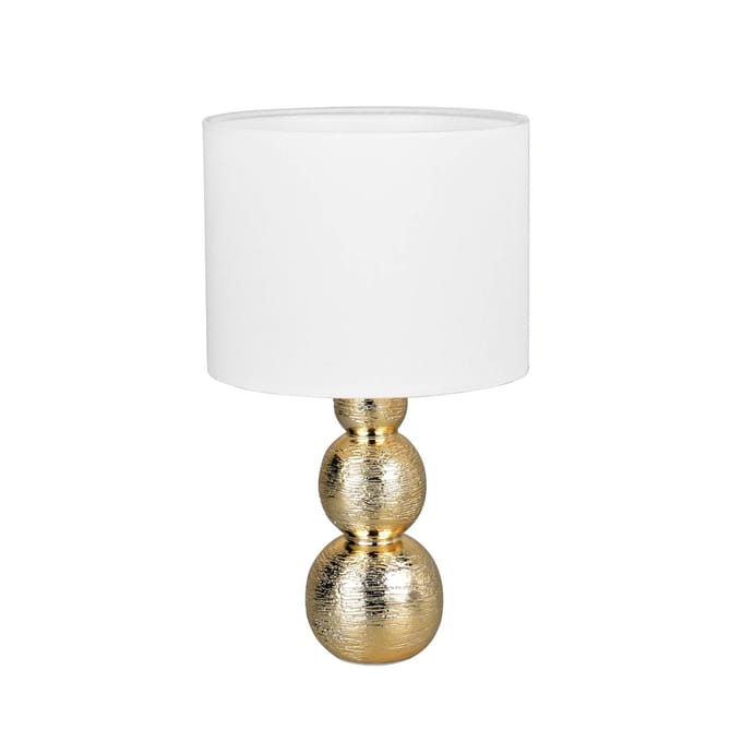 Reality Leuchten Tafellamp Lova, wit/goud, hoogte 29 cm, glas/keramiek, E27
