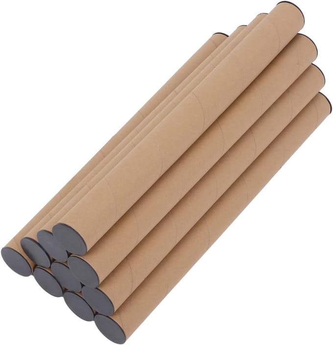 Papieren Rollen - Verzendkokers - Documenten Beschermen - Stevige Sluiting - 10 Stuks - Khaki