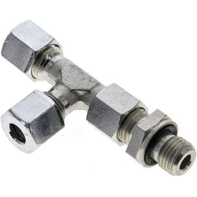 8L & G1/4'' Verzinkt Stalen L-Snijringkoppeling Buitendraad 315bar Verstelbaar ISO 8434-1