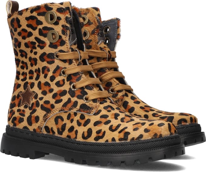 Bikerboots | Meisjes | Brown Panter | Leer | Shoesme | Maat 23