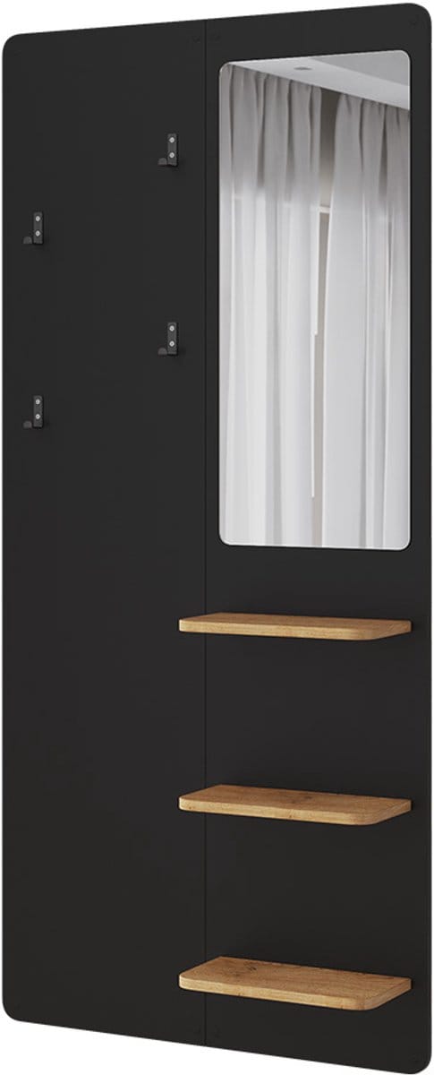 Vicco Jochen Garderobe – 70 x 150 cm met spiegel Zwart/eiken