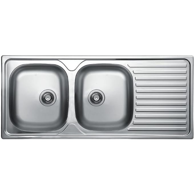 Dubbele Metalen Spoelbak met Afdruiprek