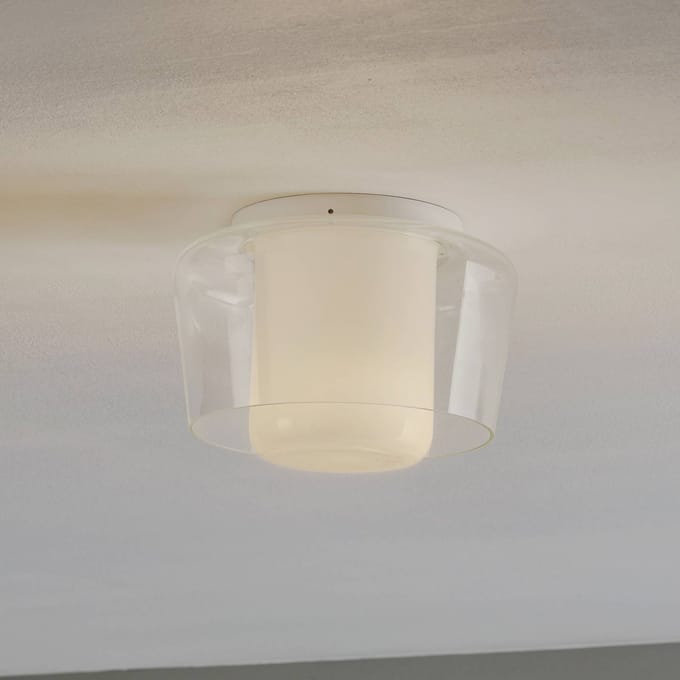 Helestra Canio glas-plafondlamp, buiten helder