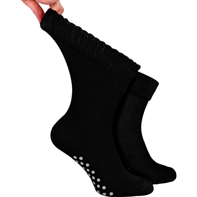 Heren Extra Brede Winter Bed Sokken met Grip | Antislip Thermische Slapersokken