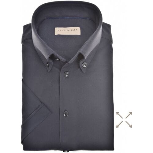 John Miller Overhemd Slim-Fit Hyperstretch Short Sleeve Donker Blauw / male