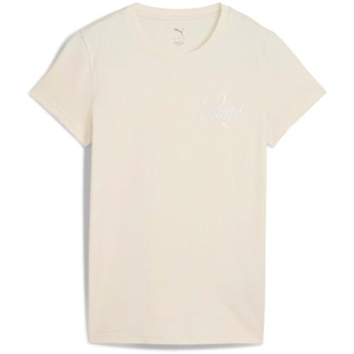 Puma Ess Script T-shirt Met Korte Mouwen Beige M Vrouw