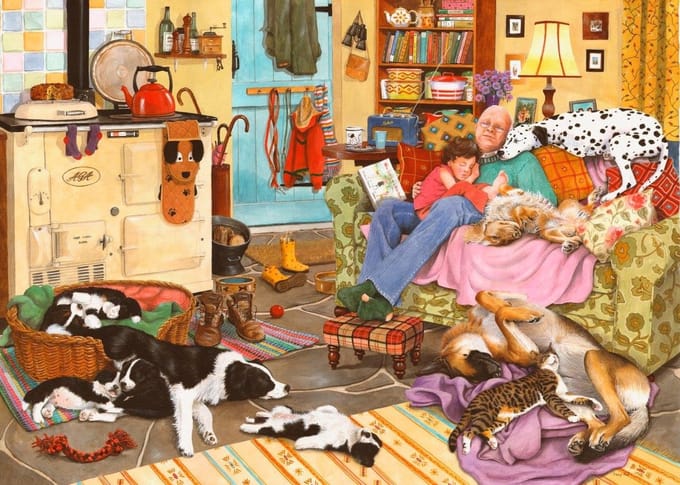 House of Puzzles legpuzzel hond moe 1000 stukjes puzzelspel.
