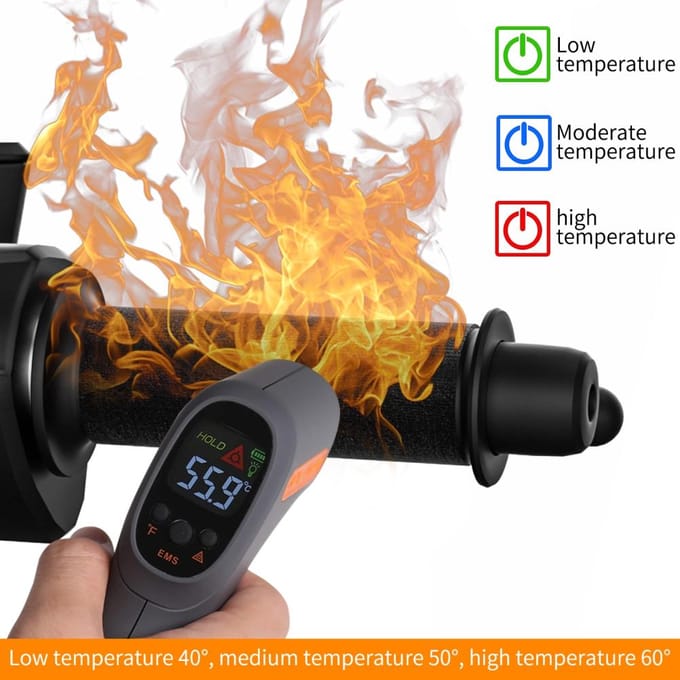 12V Motorfiets Elektrische Verwarmde Handvatten Waterdicht Motorfiets Verwarmd Stuur Drie Snelheden Instelbaar black